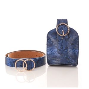 Faux Snake Belt w/ pouch